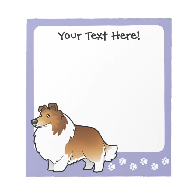 Tecknad Shetland Sheepdog/Collie Anteckningsblock (Framsida)