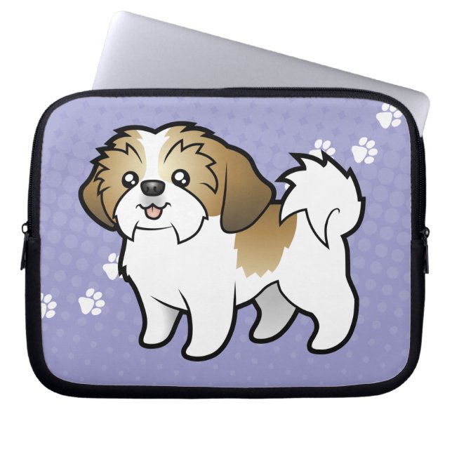Tecknad Shih Tzu (den klippta valpen) Laptop Sleeve (Framsidan)