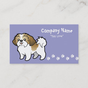 Tecknad Shih Tzu (den klippta valpen) Visitkort