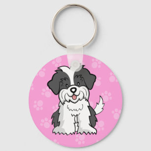 Tecknad ShihTzu-nyckelkedja Nyckelring