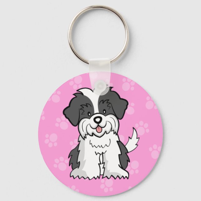 Tecknad ShihTzu-nyckelkedja Nyckelring (Framsida)