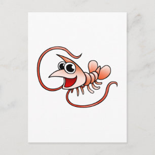 Tecknad Shrimp Vykort