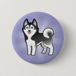 Tecknad Siberian husky / Alaska Malmström Knapp