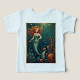 Tecknad Sjöjungfru Girls Tee Whimsical Ocean