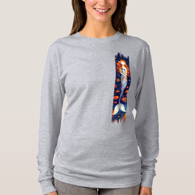 Tecknad Sjöjungfru, pennramsfärg T Shirt (Framsida)