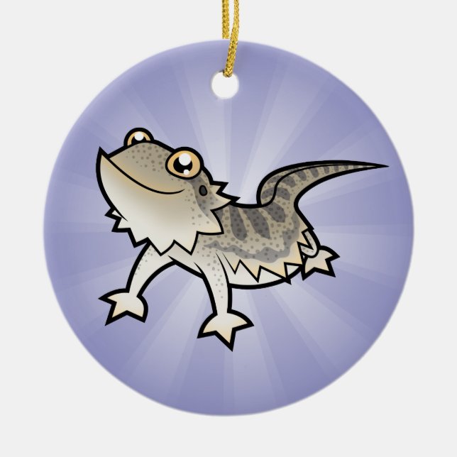 Tecknad Skäggig Drakon / Rankin Drakon Julgransprydnad Keramik (Framsidan)