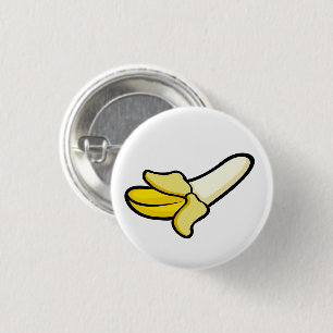 Tecknad skalad banan frukt pin knapp