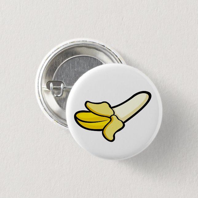 Tecknad skalad banan frukt pin knapp (Framsida & baksida)