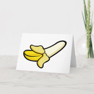 Tecknad Skalat Banana Fruit Blank Greeting Card Kort