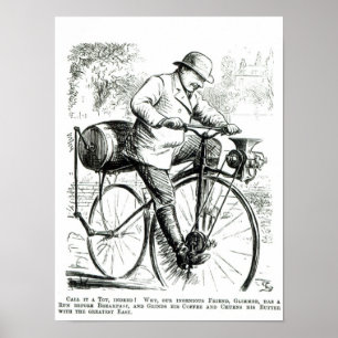 Tecknad skapar roligt av tidigt dagar för cyklar poster