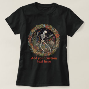 Tecknad Skeleton Blommigt Cottagecore Skeleton Äls T Shirt