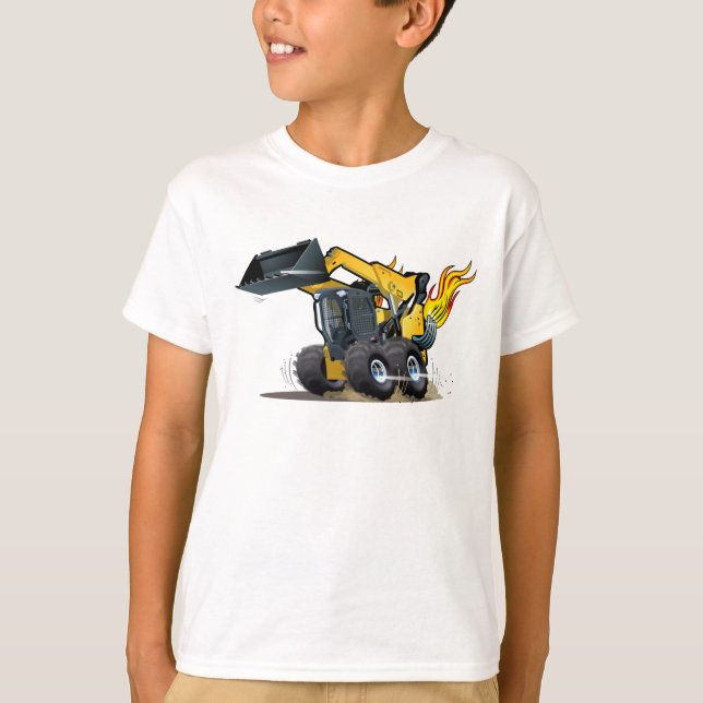 Tecknad Skid Steer T Shirt (Framsida)