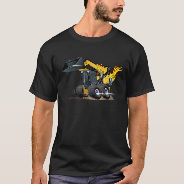 Tecknad-skidstyrning T Shirt (Framsida)