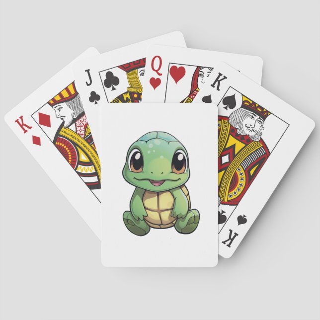 Tecknad sköldpaddsillustration casinokort (Baksidan)
