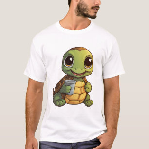 Tecknad sköldpaddsillustration Kopiera Kopiera Kop T Shirt