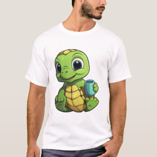 Tecknad sköldpaddsillustration Kopiera Kopiera Kop T Shirt