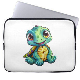 Tecknad, sköldpaddsillustration laptop fodral