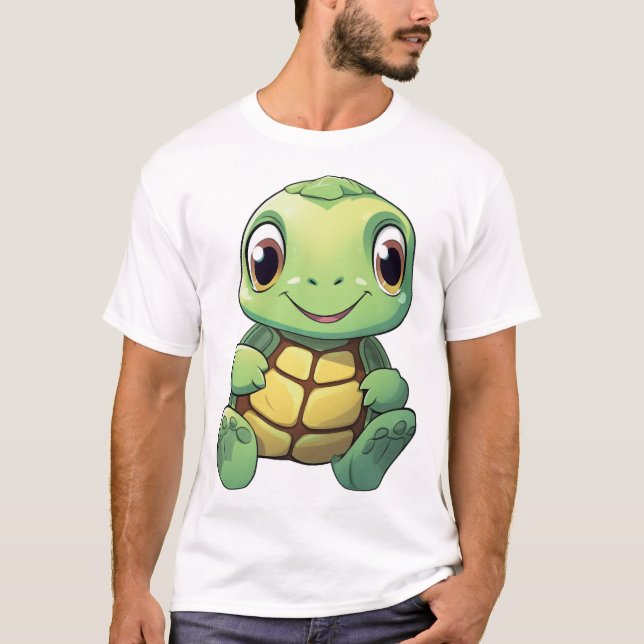 Tecknad sköldpaddsillustration t shirt (Framsida)