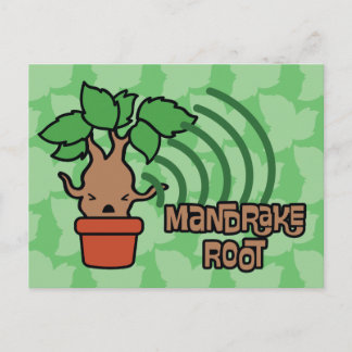 Tecknad skrikande mandrake-karaktärsbild vykort