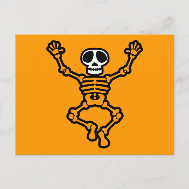 TECKNAD SKULL SKELETON GRAPHIC DANCING EMO-MÖRK VYKORT (Framsida)