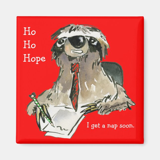 Tecknad Sloth Helgdag Magnet (Framsidan)