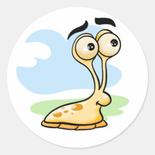 Tecknad Slug Runt Klistermärke