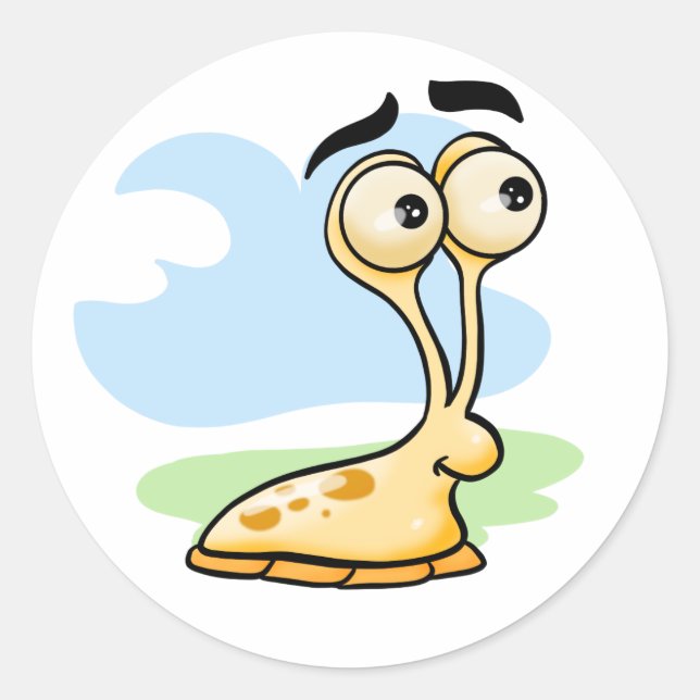 Tecknad Slug Runt Klistermärke (Framsida)