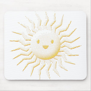 Tecknad Smilande Sol Ansikte Musmatta