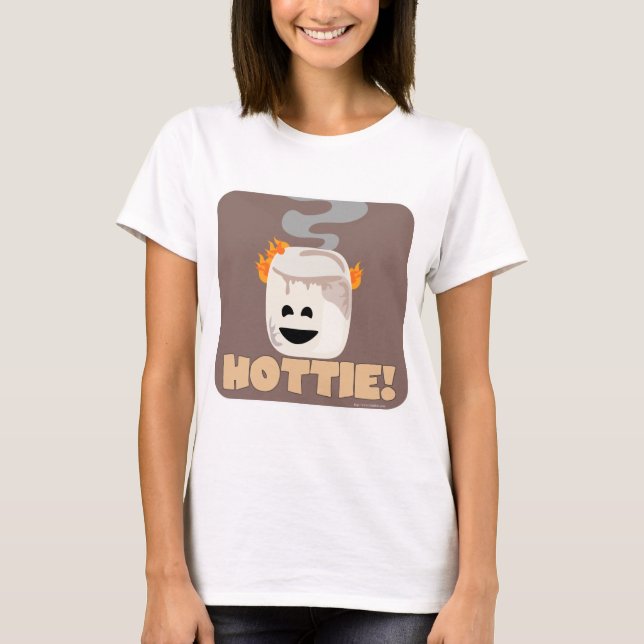 Tecknad Smore Marshmallow Burning Snygging T-shirt (Framsida)