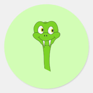 Tecknad Snake Runt Klistermärke