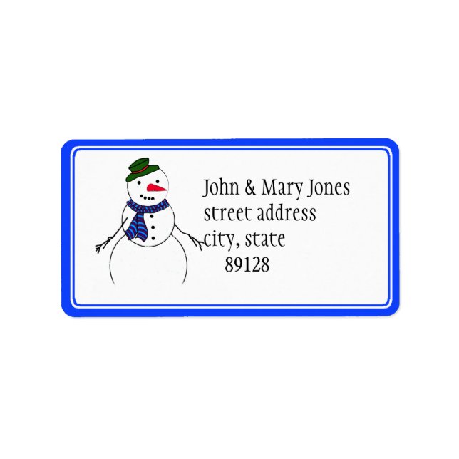 Tecknad Snögubbe Little Flirty Boy Adressetikett (Framsidan)