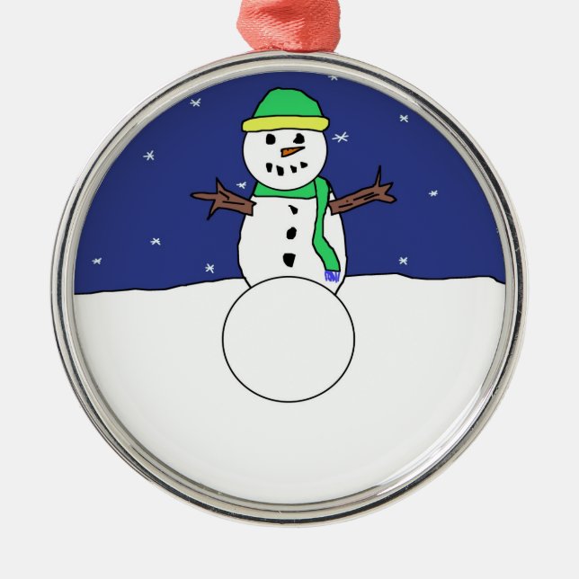 Tecknad Snögubbe ornament (Framsidan)