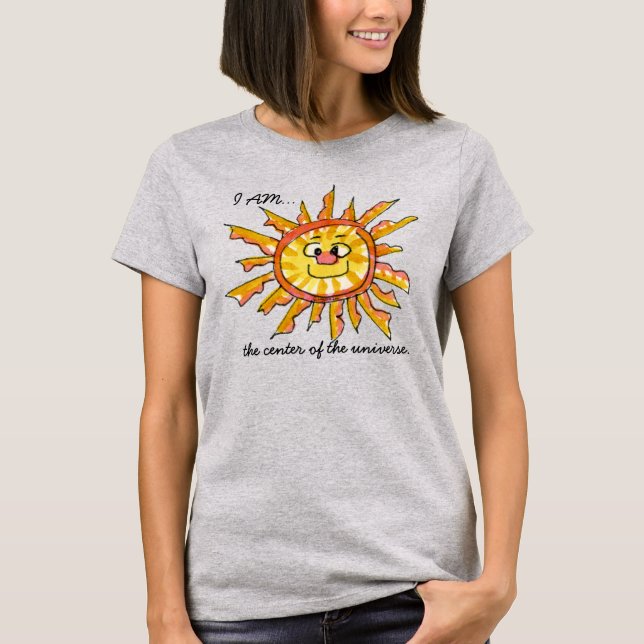 Tecknad Sol-centret vid Universe T-shirt (Framsida)