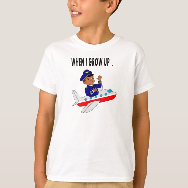 Tecknad som är pilot- i flygT-tröja T-shirt (Framsida)
