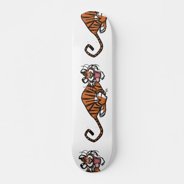 Tecknad som kör tigerskateboard skateboard bräda 19,5 cm (Framsida)