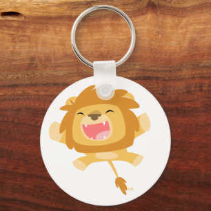 Tecknad som Pouncing lejon keychain Nyckelring