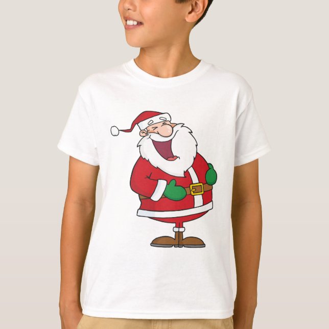 Tecknad som skrattar jultomten t-shirt (Framsida)
