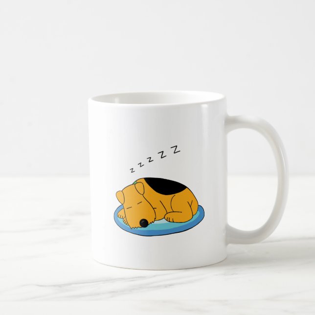 Tecknad som snarkar valphundmuggen kaffemugg (Höger)