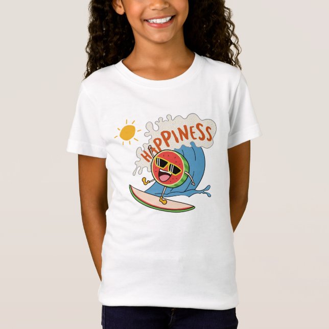 Tecknad sommartröja med frukt – Glädjevågdesign T Shirt (Framsida)