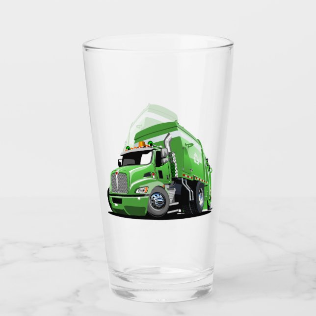 Tecknad sopor lastbil glas (Framsida)