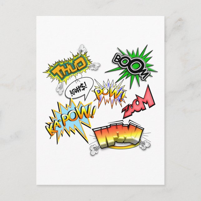 Tecknad Sort Vykort (Framsida)