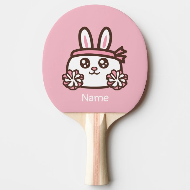 Tecknad söt kanin pingisracket (Framsidan)