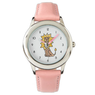 tecknad Söta lejona barn, retro safari djungel Armbandsur