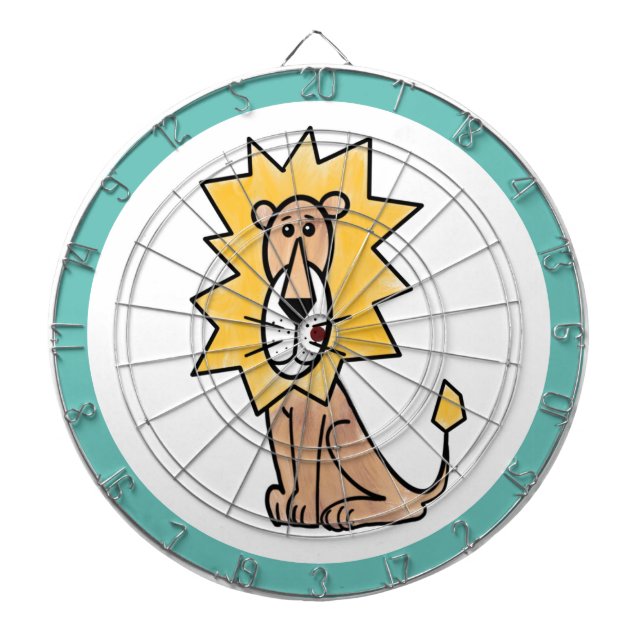 tecknad Söta lejona barn, retro safari djungel Darttavla (Framsidan)