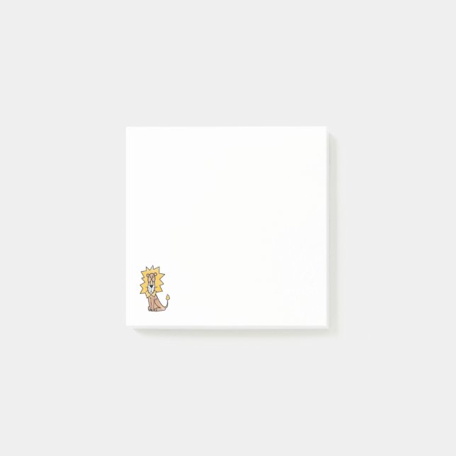 tecknad Söta lejona barn, retro safari djungel Post-it Block (Framsida)