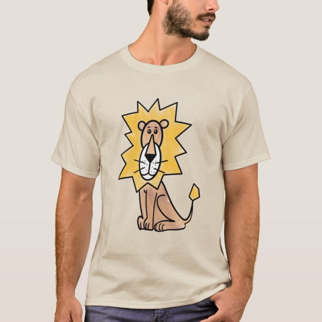 tecknad Söta lejona barn, retro safari djungel T Shirt (Framsida)
