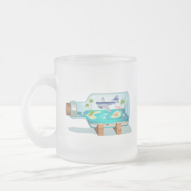 Tecknad Souvenir Flaska Frostad Glasmugg (Vänster)