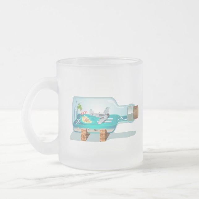 Tecknad Souvenir Flaska Frostad Glasmugg (Vänster)