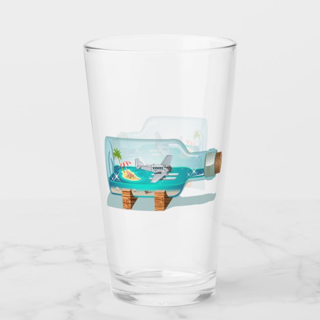 Tecknad Souvenir Flaska Glaskopp (Framsida)