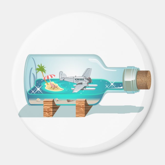 Tecknad Souvenir Flaska Magnet (Framsidan)
